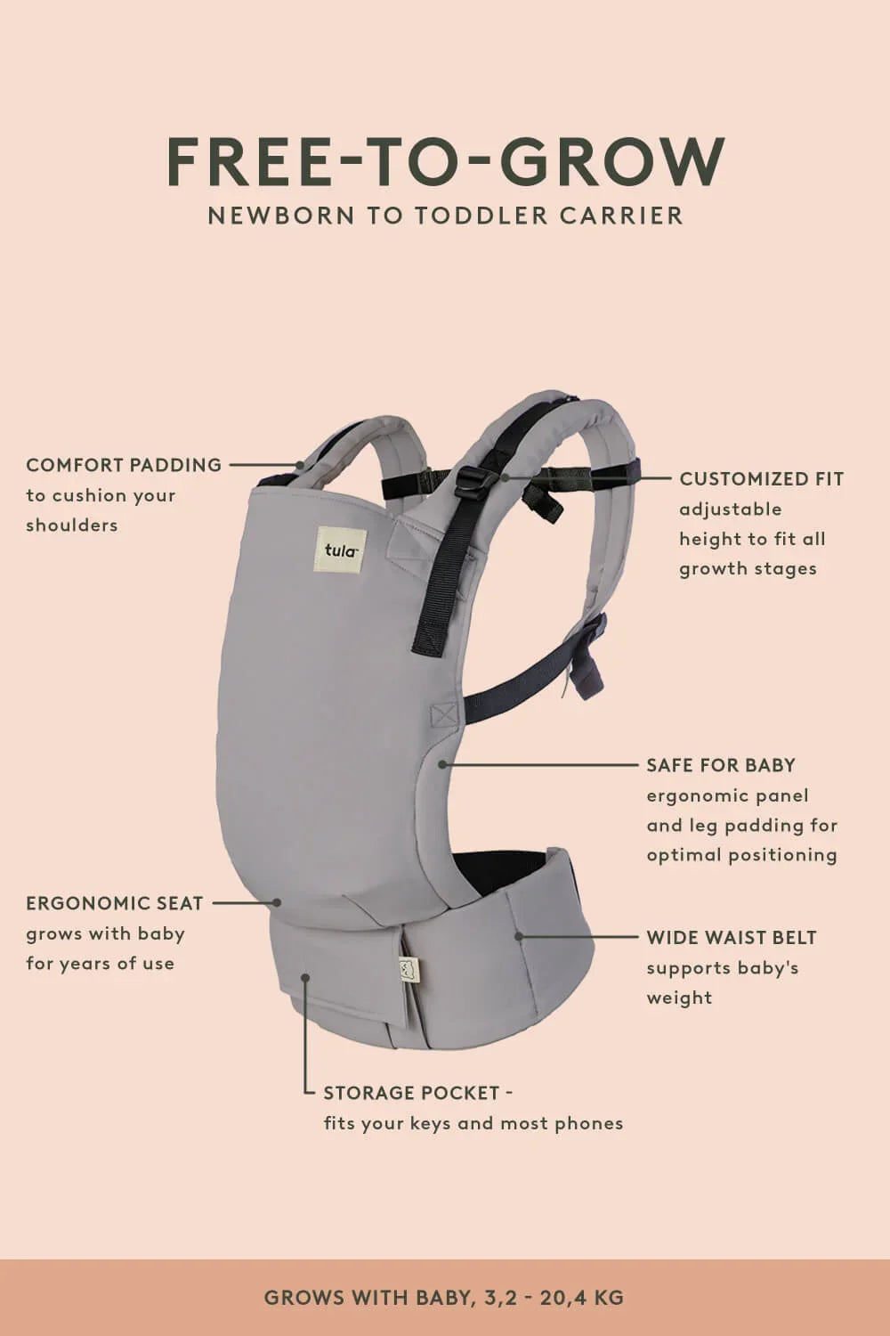Seedling - Cotton Free-to-Grow Ergonomic Baby Carrier